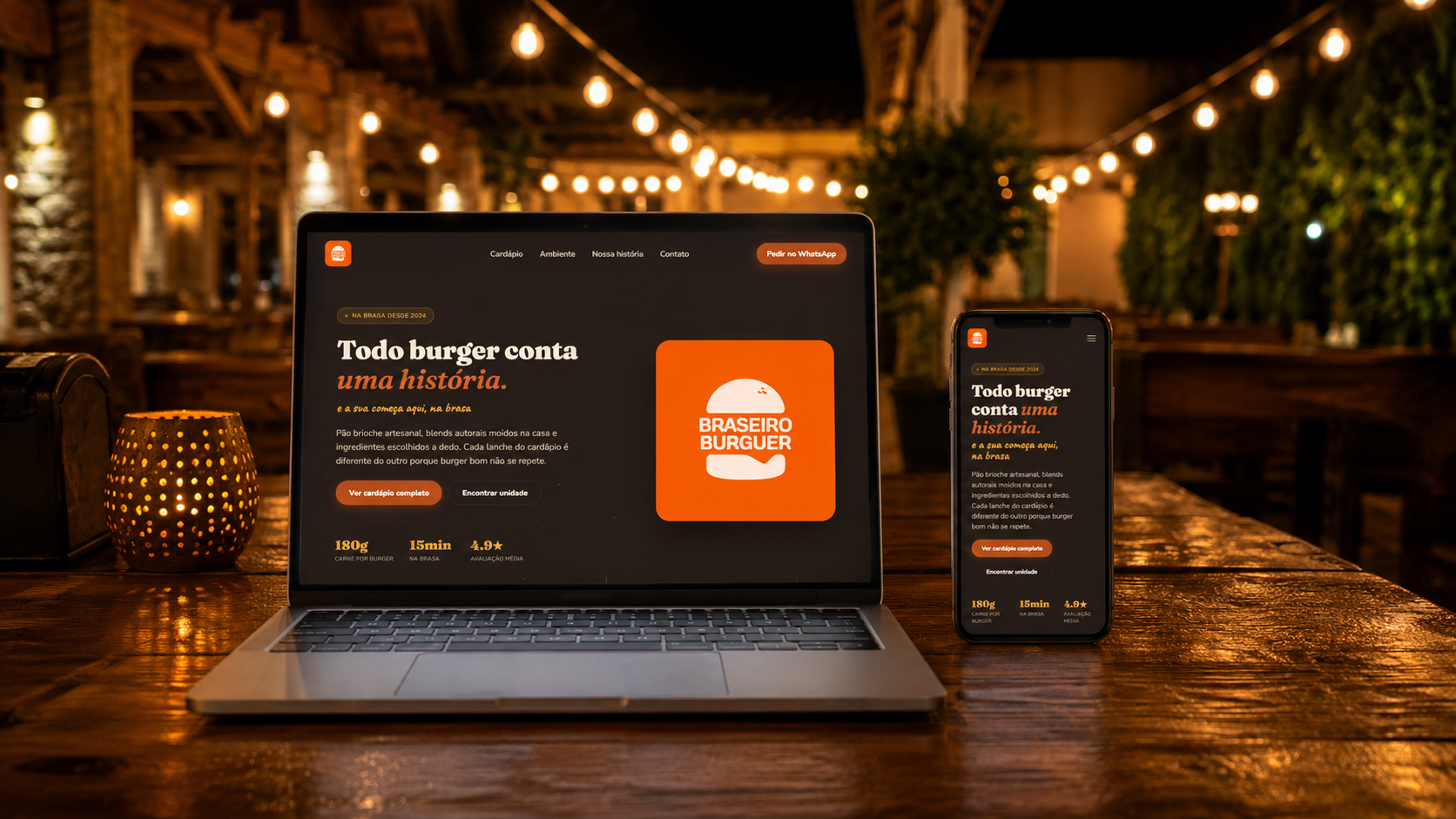 Braseiro Burguer preview do site